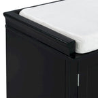 Storage Bench with 2 Drawers and 2 Cabinets, Shoe Bench with Removable Cushion for Living Room