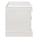 Storage Bench with 2 Drawers and 2 Cabinets, Shoe Bench with Removable Cushion for Living Room