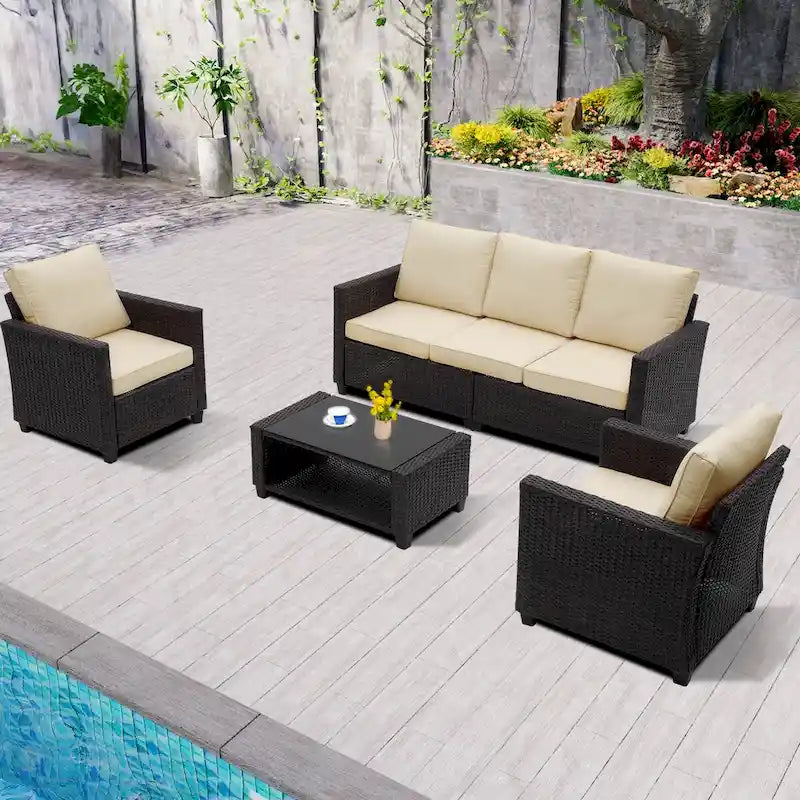 5 - Person Outdoor Seating Group with Cushions