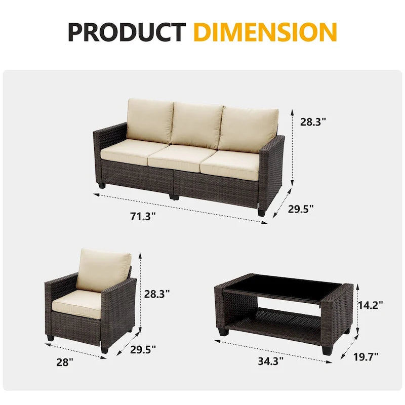 5 - Person Outdoor Seating Group with Cushions