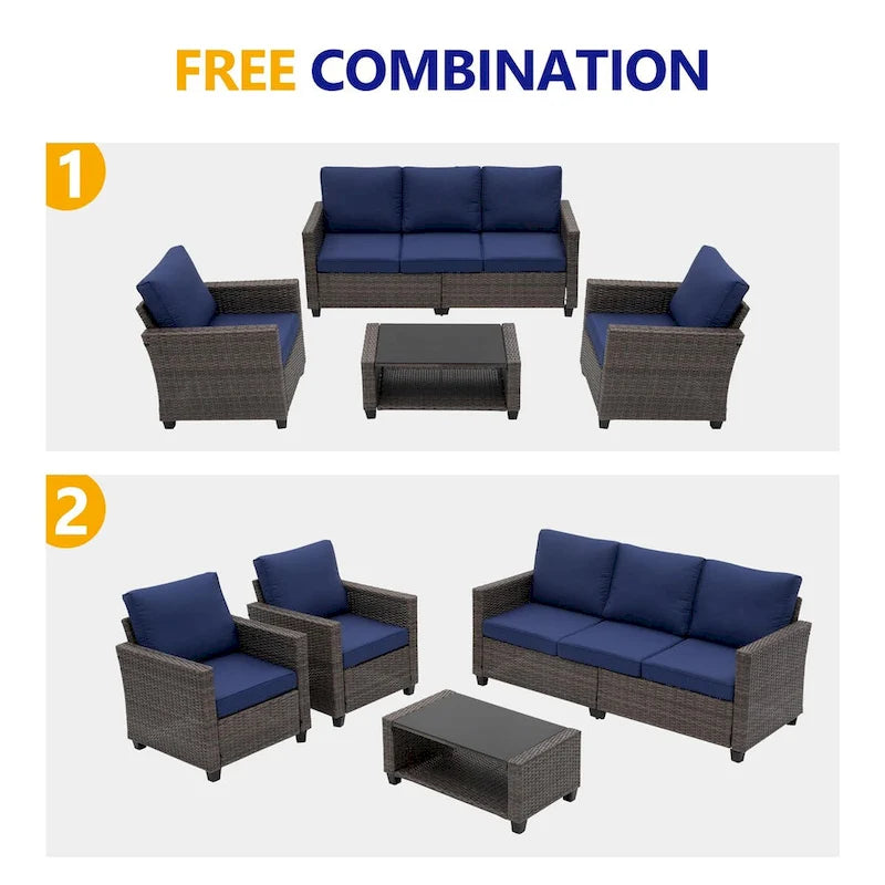 5 - Person Outdoor Seating Group with Cushions