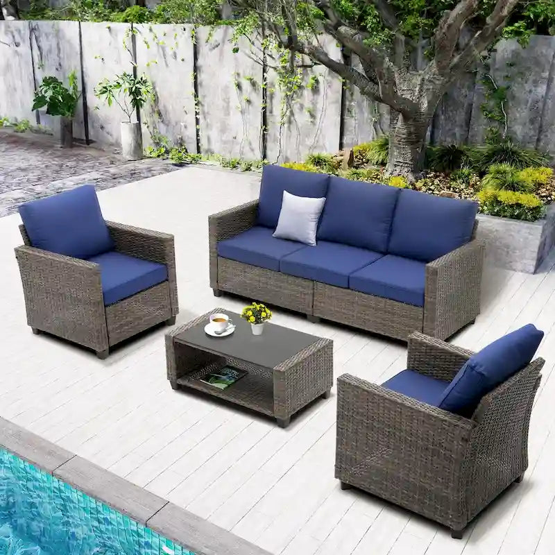 5 - Person Outdoor Seating Group with Cushions