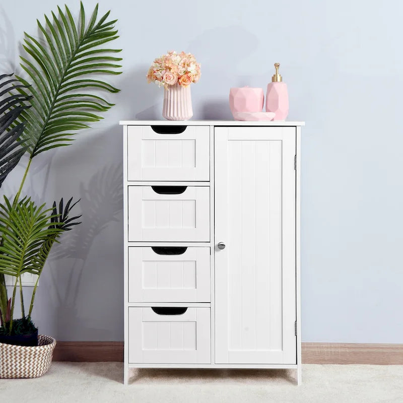 Floor Cabinet with Adjustable Shelf and Drawers