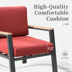 4 Pieces Aluminum Outdoor Patio Furniture Set, Modern Outdoor Sectional with Coffee Table & Cushion - 70.87 * 25.98 * 14.37