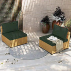 UPHA 2- Person Stylish Rattan Patio Conversation Seating Set with Cushions.