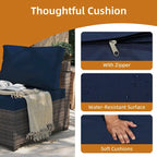 UPHA 2- Person Stylish Rattan Patio Conversation Seating Set with Cushions.