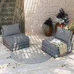 UPHA 2- Person Stylish Rattan Patio Conversation Seating Set with Cushions.