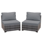 UPHA 2- Person Stylish Rattan Patio Conversation Seating Set with Cushions.