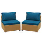 UPHA 2- Person Stylish Rattan Patio Conversation Seating Set with Cushions.
