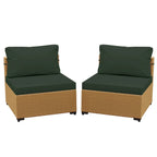 UPHA 2- Person Stylish Rattan Patio Conversation Seating Set with Cushions.
