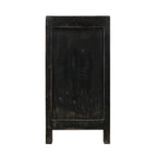 Four Drawer Distressed Black Sideboard 93x18x35 Inches Vintage Rustic Farmhouse Storage Cabinet