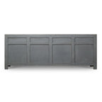 Four Drawer Distressed Black Sideboard 93x18x35 Inches Vintage Rustic Farmhouse Storage Cabinet