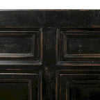 Four Drawer Distressed Black Sideboard 93x18x35 Inches Vintage Rustic Farmhouse Storage Cabinet