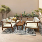 LuXeo Sumatra Teak Deep Seating Set - 4 Person
