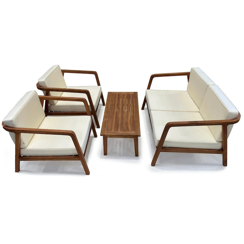 LuXeo Sumatra Teak Deep Seating Set - 4 Person