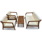 LuXeo Sumatra Teak Deep Seating Set - 4 Person