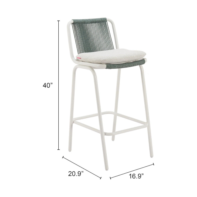 Luft Barstool White & Green
