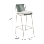 Luft Barstool White & Green
