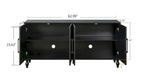 Carved Flower Door Large Storage Cabinet With Metal Handle Suitable For Living Room, Kitchen, Entryway