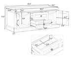 Storage Bench with 2 Drawers and 2 Cabinets, Shoe Bench with Removable Cushion for Living Room
